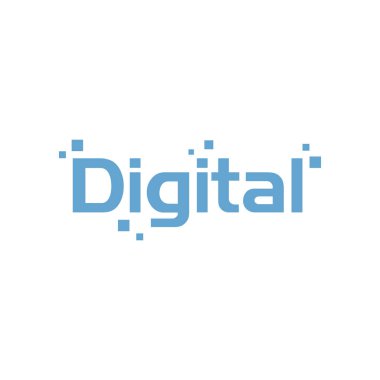 dijital işaret ve teknoloji dijital kelime dizayn vektörü yaratıcı illüstrasyon konseptiyle birleştirildi
