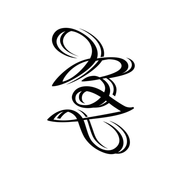 Premium Negro Belleza Superposición Letras Logo Inicial Combinar Iconos Vectores — Vector de stock