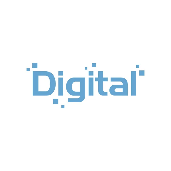 Digital Sign Technology Combined Digital Word Design Vector Creative Illustration — Stock Vector