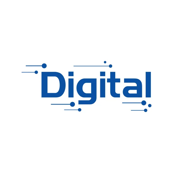 Digital Skylt Och Teknik Kombination Med Digitalt Ord Design Vektor — Stock vektor