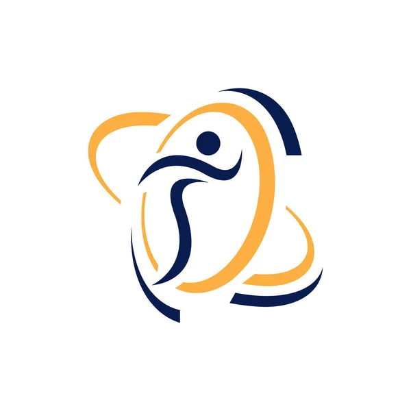 Zdrowe Skoki Sportowe Ludzie Projektowania Logo Fitness Wektor Szablon Ilustracje — Wektor stockowy