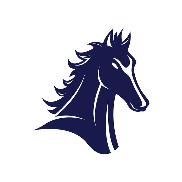 黒い馬の頭のロゴベクトル記号黒馬のイラストデザインのシルエット — ストックベクタ