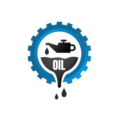 Otomotiv motor yağı logo vektör simgesi için basit daire ok işareti simgesi