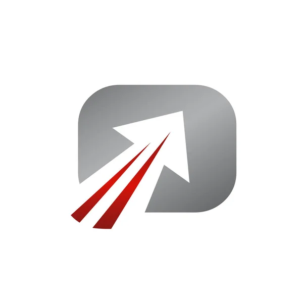 Rojo Gris Elegante Abstracto Cuadrado Flecha Logo Vector Icono Símbolo — Vector de stock