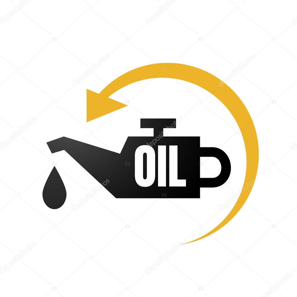 simple circle arrow sign symbol for automotive engine oil change logo vector icon