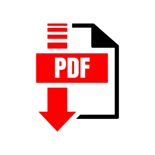 Rojo Negro Signo Plano Pdf Descargar Logo Icon Button Isolated — Archivo Imágenes Vectoriales