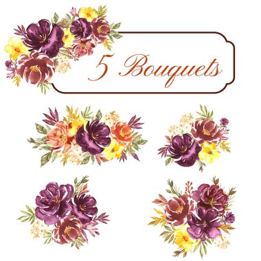 Suluboya seti Çiçeksel gevşek düzenleme