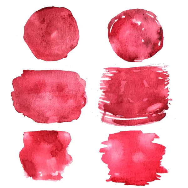 Astratto Acquerello Pittura Mano Immagine Vettoriale Texture Rossa — Vettoriale Stock