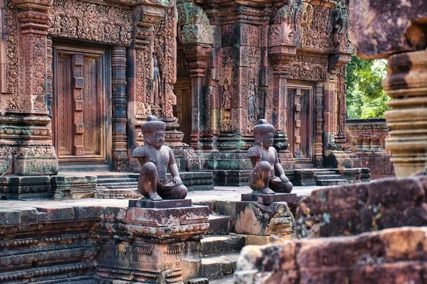 Banteay Srei Banteay Srey Templo Local Entre Ruínas Antigas Angkor — Fotografia de Stock