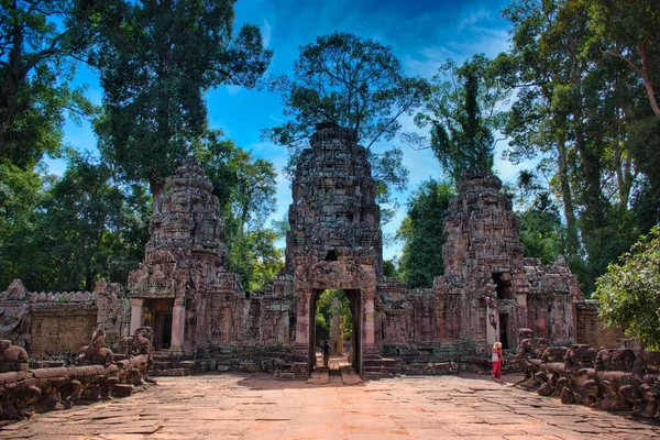 Templo Preah Khan Entre Ruínas Antigas Complexo Templos Angkor Wat — Fotografia de Stock