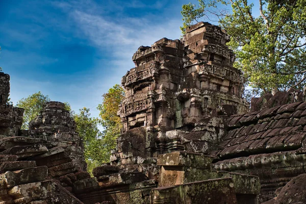 柬埔寨暹粒吴哥窟印度教寺院遗址之一的柏威汗寺遗址 建于12世纪 是为了纪念他的父亲 — 图库照片