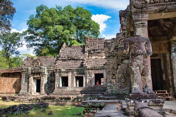 Site Temple Preah Khan Parmi Les Ruines Antiques Complexe Temple — Photo