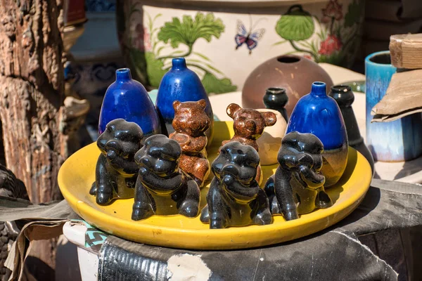 Amazing Stunning Beautiful Colorful Ceramic Products Many Different Shapes Garden — Stock Photo, Image