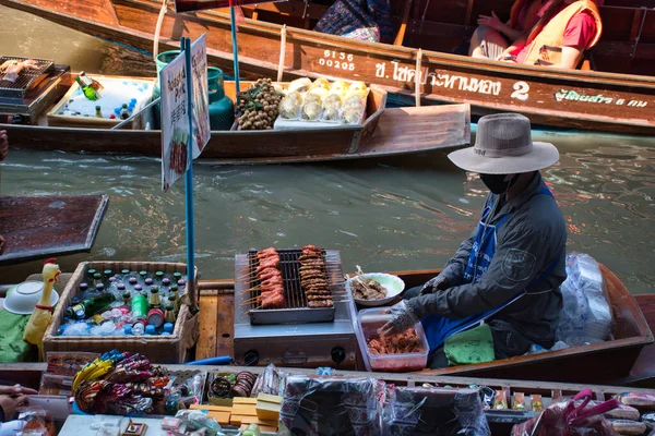 Damnoen Saduak Thailand 2019 Famous Damnoen Saduak Floating Market Fruit — 图库照片