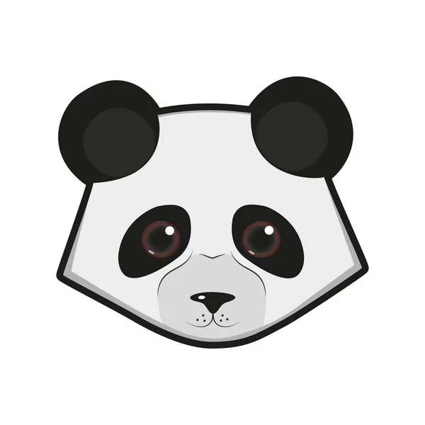 Carino Bello Felice Personaggio Panda Faccia Cartone Animato Vostro Disegno — Vettoriale Stock