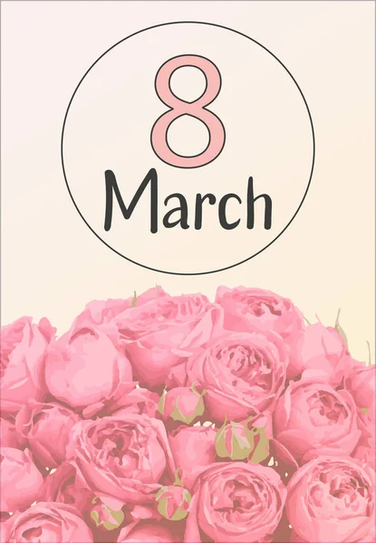 Happy Womens Day Fleurs Carte Voeux — Image vectorielle