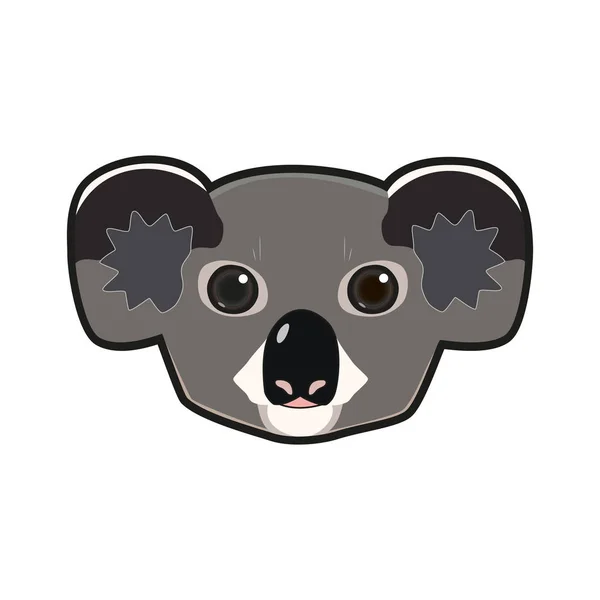 Cute Cartoon Koala Face Character — 스톡 벡터