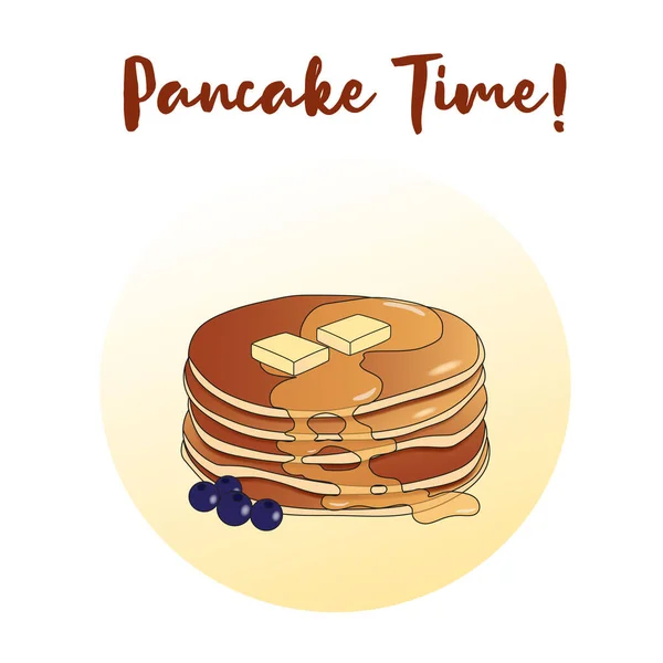 Delicioso Desayuno Tortitas Ilustración — Vector de stock