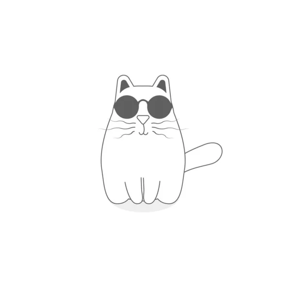 Personagem Gato Emocional Bonito Perfeito Para Cartões Postais Adesivos Impressão — Vetor de Stock