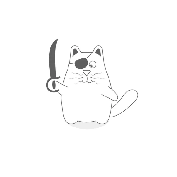 Lindo Personaje Gato Emocional Perfecto Para Las Postales Pegatinas Impresión — Vector de stock