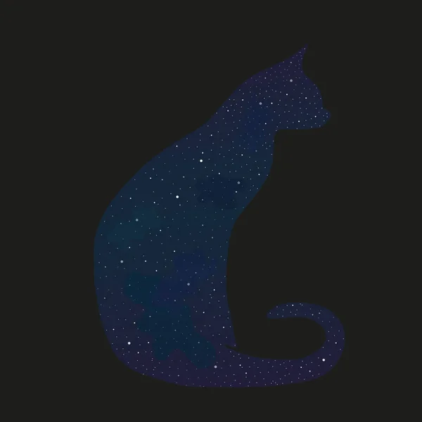 Звезды Кошки Силуэт Ваших Идей — стоковый вектор