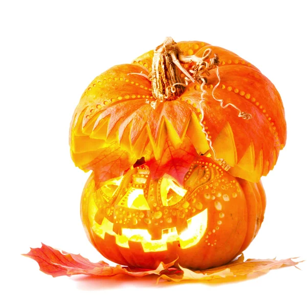 Zucca Halloween Sfondo Bianco — Foto Stock