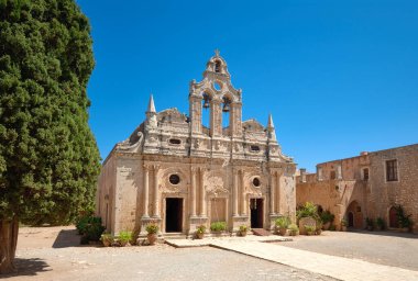 Yunanistan 'ın Girit adasındaki Arkadi Manastırı' nın ana kilisesi