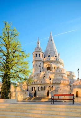 Macaristan, Budapeşte 'deki balıkçı kalesi, sabahın erken saatlerinde.