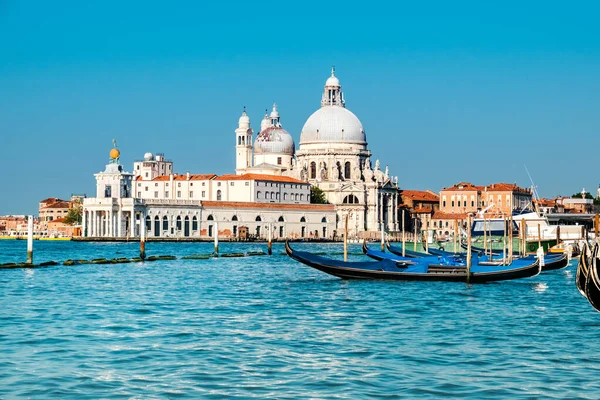 Canal Grande ve Basilica Santa Maria della Salute Venedik — Stok fotoğraf