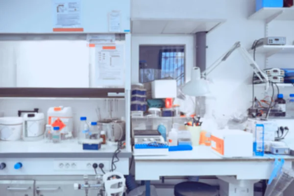 Antecedentes científicos: interior de laboratório moderno fora de foco , — Fotografia de Stock