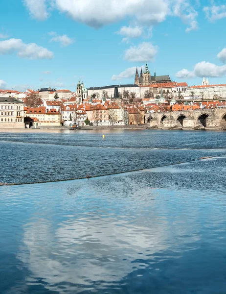 Charles Bridge Vitus Cathedral Other Historical Buildings Prague Panorama River — Stock Photo, Image