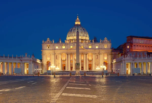 Saint Peter Basilica Night Rome Italy — Stock Photo, Image