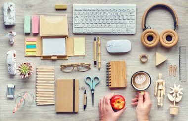 Daire, atığı azaltmak ve sürdürülebilir yaşam tarzını düzenlemek için tek kullanımlık plastik kullanmadan, çevre dostu sürdürülebilir malzemelerden elde edilen modern ofis malzemeleriyle kaplıydı..