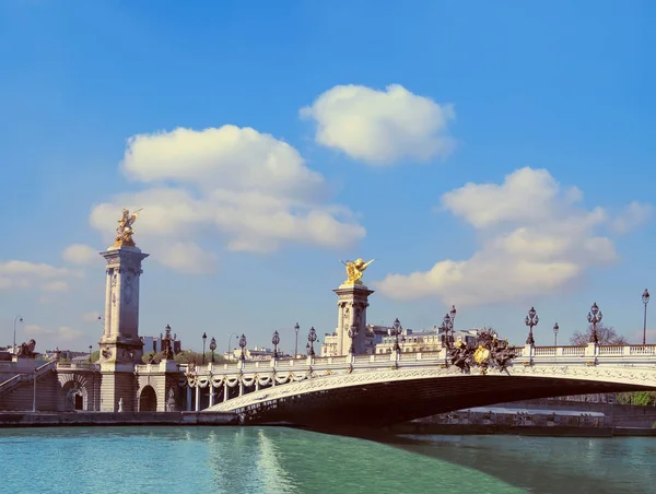 Alexandre Bridge Paris Ljus Solig Morgon Våren Utrymme För Din — Stockfoto