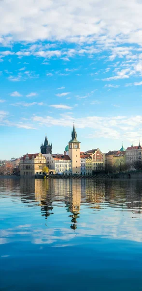 Historical Buildings Prague Vltava River — Stock Photo, Image