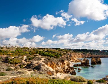 scogliere di arenaria vicino a albufeira, Portogallo 