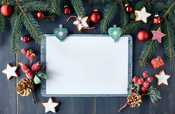 Sfondo Natale Mockup Cartolina Intestazione Del Sito Web Con Copyspace — Foto Stock