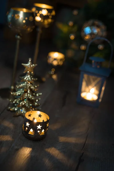Svíčky Vánoční Ozdoby Prostor Pro Váš Text — Stock fotografie