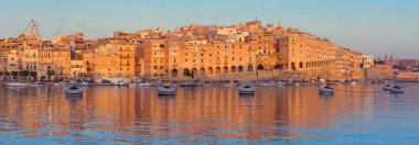 Panorama of Senglea peninsula in the morning, Malta