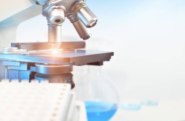 Işık mikroskobu ve bulanıklık üzerinde yakın çekim ile bilimsel arka plan