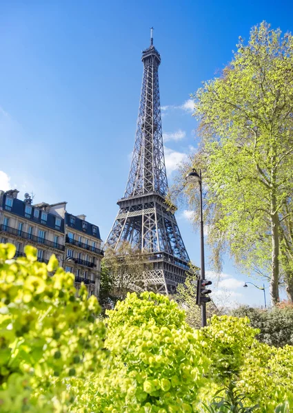 巴黎，埃菲尔铁塔在一个刺痛的日子 — 图库照片
