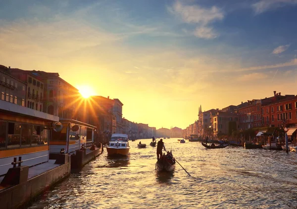 Vista al atardecer del Gran Canal de Venecia —  Fotos de Stock