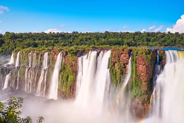 Iguazu Waterfalls Argentina Close Falling Water Devil Mouth View Point — Stock Photo, Image