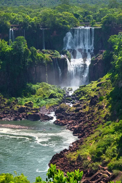Arjantin Deki Iguazu Şelaleleri Şeytan Ağzı Manzarası Iguazu Nehrinin Üzerinde — Stok fotoğraf