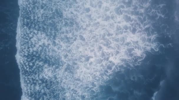 Câmera aérea aérea aérea captura as ondas calmas do oceano azul Ariyas Beach, Oregon, EUA — Vídeo de Stock