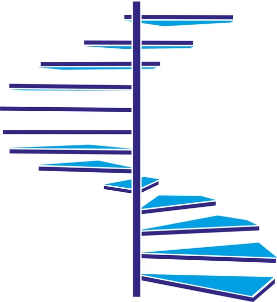 Escalier escargot avec marches séparées — Image vectorielle