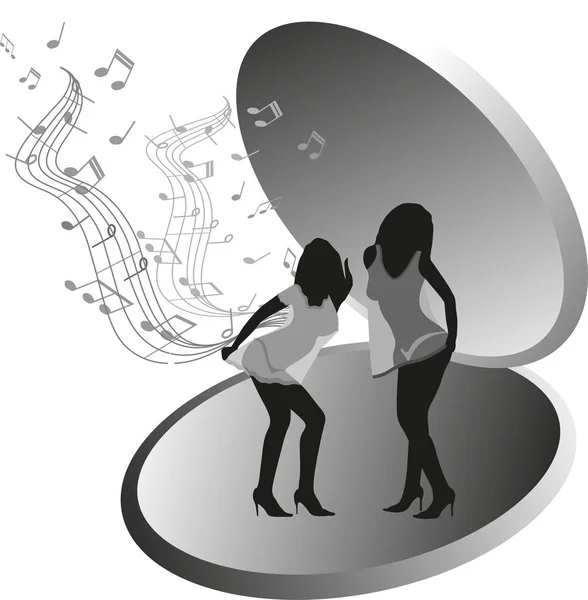 Μουσική βραδιά με τους φίλους και το χορό — Διανυσματικό Αρχείο