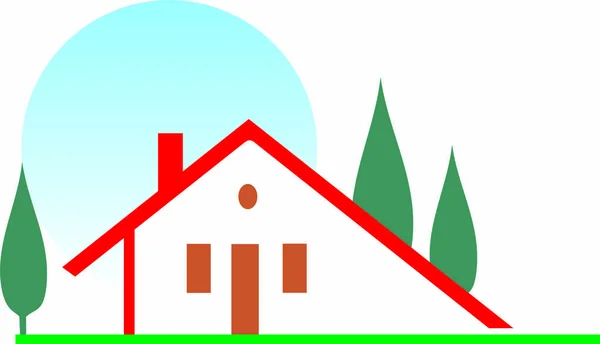 DETACHED HOME IN THE COUNTRYSIDE — Stock Vector