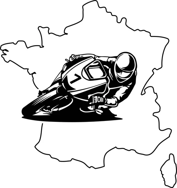 Fransız yollarda motosiklet — Stok Vektör