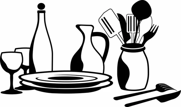 Accesorios de cocina para restaurantes y hoteles — Archivo Imágenes Vectoriales